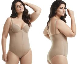 Cinta Modeladora Body Modelador Plus Size Bojo Zíper Reduz Medidas Barriga Afina Silhueta 755RE