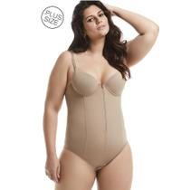 Cinta Modeladora Body Modelador Plus Size Com Bojo E Zíper Reduz Medidas Barriga Culote Afina Silhueta Abertura Higiênica Mondress 755RE