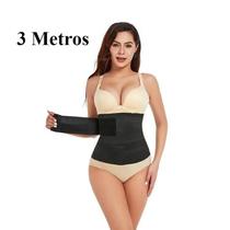 Cinta Modeladora INVISÍVEL Faixa Cintura Queima Gordura Preta Wrap Waist Trainer Tape