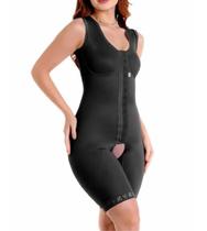 Cinta Modeladora Macaquinho Alça Regata e Fecho Frontal Preto PP 1631 - Biobela