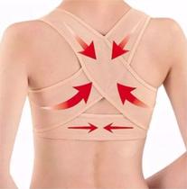 Cinta para Corrigir Corcunda Feminina Corretor Postural para Coluna e Ombros Ajustável Bege Cinta para Corrigir Corcunda Feminina Corretor Postural para Coluna e Ombros Ajustável Bege