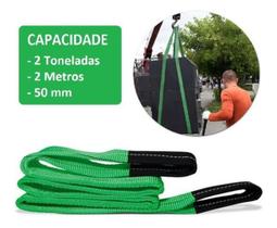 Cinta Para Elevação De Carga 3M X 50Mm 2 Tonelada Verde