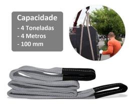 Cinta Para Elevação De Carga 4M X 100Mm 4 Tonelada Cinza