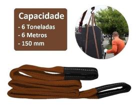 Cinta Para Elevação De Carga 6M X 150Mm 6 Tonelada Marrom