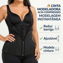 Cinta Para Postura Feminina Colete Modelador Abdominal Reforçado Com Alças Larga Conforto