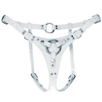 Cinta para Prótese Cintaralho Couro Branca Ajustável Confortável Inversão Dominadora Reforçada - Pretty Pervy Acessórios em Couro Cinta para Prótese Cintaralho Couro Branca Ajustável Confortável Inversão Dominadora Reforçada - Pretty Pervy Acessórios em Couro