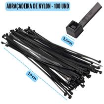 Cinta Plástica Fita Braçadeira Nylon 15cm, 20cm ou 30cm - 100 und
