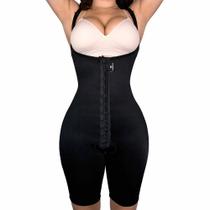 Cinta Pós Cirúrgica Short Com Alça Mama Livre e Fecho Frontal Corpo Belo