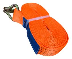 Cinta Reforçada C/catraca Gancho J Com 3mt P/ 7,5 Toneladas Laranja