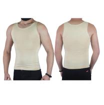 Cinta Regata Camisa Masculina Modela Cintura Reduz Medida Esconde Barriga Alta Compressão Abdômen Alívio Dores lombares VCC