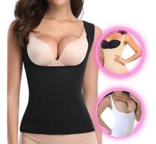 Cinta Regata Modeladora Camiseta Feminina Preto Tamanho Gg