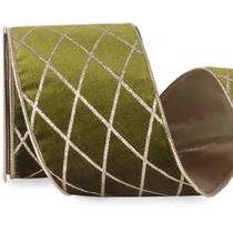 Cinta Ribbli de Terciopelo Verde Musgo con Alambre de 10m para Manualidades Navideñas Cinta Ribbli de Terciopelo Verde Musgo con Alambre de 10m para Manualidades Navideñas