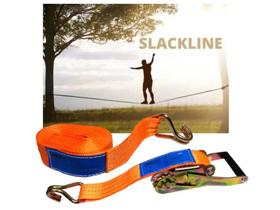 Cinta Slackline 9 Metros X 50mm C/catraca Gancho J - MAVE Cinta Slackline 9 Metros X 50mm C/catraca Gancho J - MAVE
