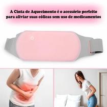 Cinta Térmica Para Cólica Menstrual USB 3 Níveis de Temperatura Alívio de Dor Lombar e Abdômen Recarregável Portátil