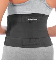 Cinta traseira MUELLER Sports Medicine ajustável preta S/M Cinta traseira MUELLER Sports Medicine ajustável preta S/M