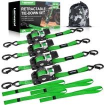Cintas de amarração com catraca Lamwerol 1 pol. x 3 m, 1650 lb, kit com 4, verde