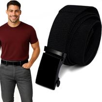Cinto Ajustável Unissex Fivela Metal Elegante 120 cm Preto