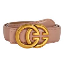 Cinto Aurolan, moda feminina clássica, couro com fivela de metal