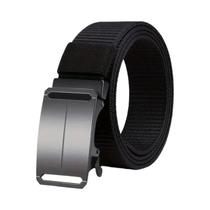 Cinto Automático De Lona Preta Para Homens, Ajustável E Durável Para Esportes, Academia E