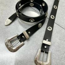 Cinto Básico De Ilhos Metal Punk Rock Plus Size Com 1,40cm Cinto Básico De Ilhos Metal Punk Rock Plus Size Com 1,40cm