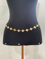 Cinto bodychain de trevo boho chic banhado a ouro e prata