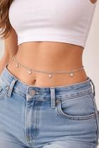 Cinto bodychain prateado de estrelas festa festival carnaval