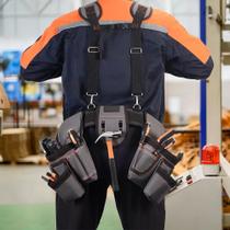Cinto bolsa suspensório ferramenta diversos seguimento eletricista carpinteiro drywall Gesseiro na cor cinza - opsshopping