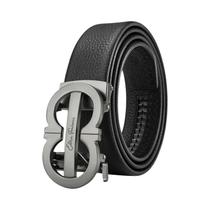 Cinto Casual De Luxo Masculino Em Couro Genuíno Com Fivela Automática Para Calças Jeans