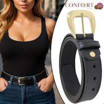 Cinto Casual Feminino Couro Legítimo Conforto Estilo Vários Estilos