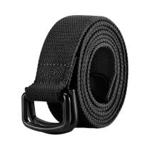 Cinto Casual Masculino plus Size Preto 100-190cm Longo Com Duplo Anel De Lona Para Mulheres Altas Cinto Casual Masculino plus Size Preto 100-190cm Longo Com Duplo Anel De Lona Para Mulheres Altas