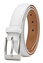Cinto CHAOREN branco de couro genuíno para homens com 3 cm de largura