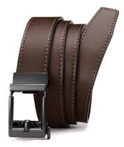 Cinto CHAOREN Click para homens em couro genuíno marrom com 3,5 cm de largura Cinto CHAOREN Click para homens em couro genuíno marrom com 3,5 cm de largura