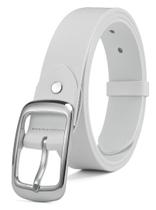 Cinto CHAOREN em couro branco para mulheres com 3,3 cm de largura Cinto CHAOREN em couro branco para mulheres com 3,3 cm de largura