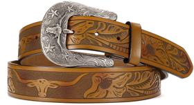 Cinto CHAOREN Leather Western 1,5 cm Cowboy para homens com fivela vintage