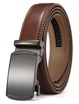 Cinto CHAOREN masculino de couro com catraca de 3,2 cm, microajustável, marrom Cinto CHAOREN masculino de couro com catraca de 3,2 cm, microajustável, marrom