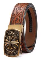 Cinto CHAOREN Western Leather para homens, jeans casuais de 3,5 cm de largura