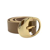 Cinto Classe Couro Feminina Fivela Redonda Marrom Camel CF31 Cinto Classe Couro Feminina Fivela Redonda Marrom Camel CF31