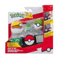Cinto Clip Pokémon 2 Pokebola E 1 Figura Pokemon Bulbasaur