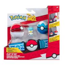 Cinto Clip Pokémon 2 Pokebola E 1 Figura Pokemon Quaxly