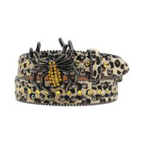 Cinto Com Estampa De Leopardo E Strass Em Estilo Y2K Hip-Hop Com Fivela Grande De Aranha