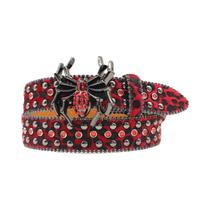 Cinto Com Estampa De Leopardo E Strass Em Formato De Aranha, Estilo Y2K Hip-Hop, Com Fivela Grande