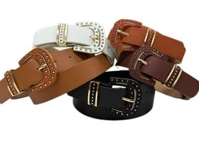 Cinto Com Fivela Metal Grosso Feminino Sintético Estiloso ZX-N60