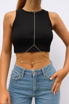 Cinto corporal bodychain corrente 2 em 1 folheado a ouro e prata