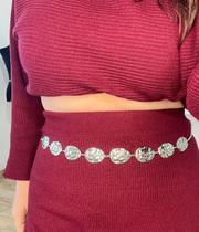 Cinto corporal bodychain martelado boho tendencia chic prateado feito a mão Cinto corporal bodychain martelado boho tendencia chic prateado feito a mão