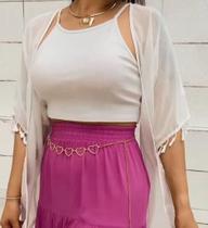 Cinto corporal bodychain modelo Coração banhado a Ouro