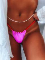 Cinto corporal Borychain Bodychain miçangas e pérola central