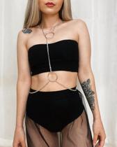 cinto corporal borychain bodychain prata corporal da moda
