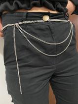 Cinto corporal borychain duplo prata, ouro, rodio negro e preto