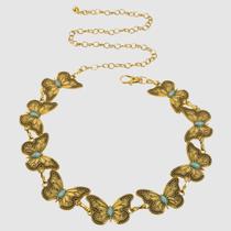 Cinto Corrente Boho Borboleta Feminino Metal Prata Dourado Pedra Turquesa Lançamento 2025 Cinto Corrente Boho Borboleta Feminino Metal Prata Dourado Pedra Turquesa Lançamento 2025