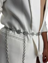 Cinto Corrente Metal Feminino Com Flores Strass R172
